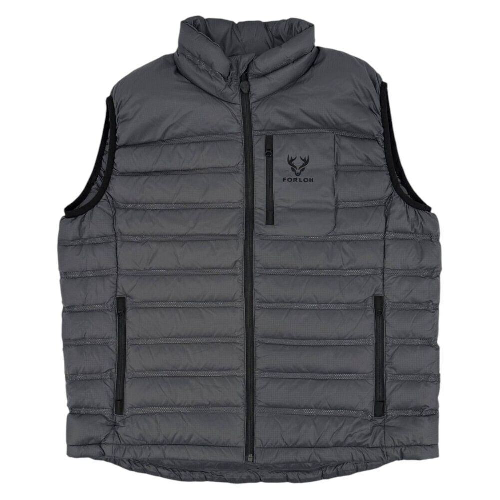Forloh Men's ThermoNeutral Duck Down Puffer Vest Charcoal Gray XXL